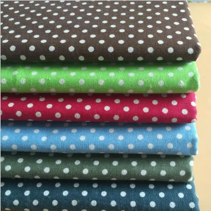 

Linen Cotton Fabric Multi-Color White Point Linen Printing Craft Patchwork Manual DIY Sewing Fabric Tablecloth Pillow Fabric
