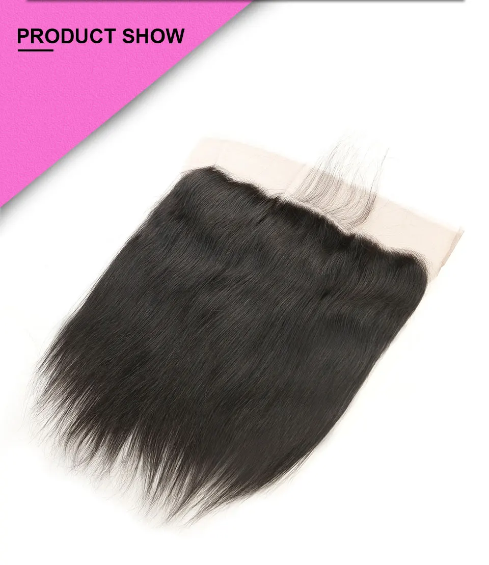 Hair Villa Remy Peruvian Straight Lace Frontal Closure 13x4 Pre plucked Human Hair Ear to Ear Human Hair Free Part Lace Frontal (18)