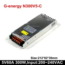 G-energy N300V5-C тонкий 5 в 60А 300 Вт импульсный светодиодный дисплей источник питания, 300 Вт светодиодный экран импульсный источник питания