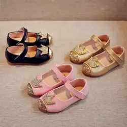Новые детские большие дети PU кожаные ботинки Демисезонный дизайн Женская модельная обувь мягкие скольжению малыша детская обувь без