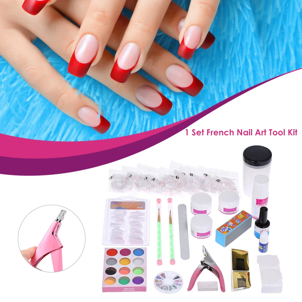 

Manicure Tools Kit Nail Brush Pens U-shaped Cut Clipper Dead Skin Remover Files Acrylic Powder Glue Nail Art Decorations