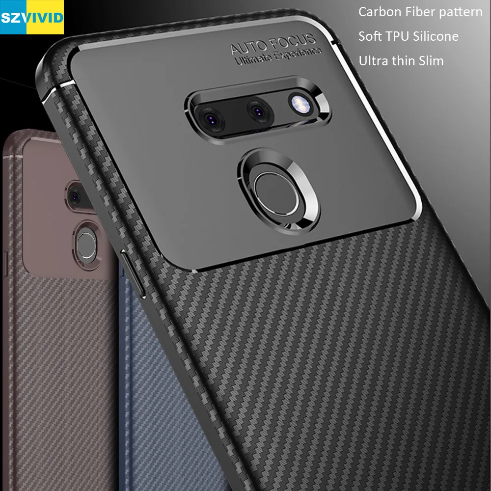 Чехол из углеродного волокна для LG G8 G8S ThinQ TPU силиконовая матовая защитная