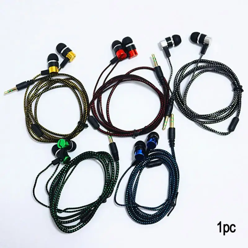 Noise Isolating Wired Earphones Jack Standard Reflective Cloth Line In