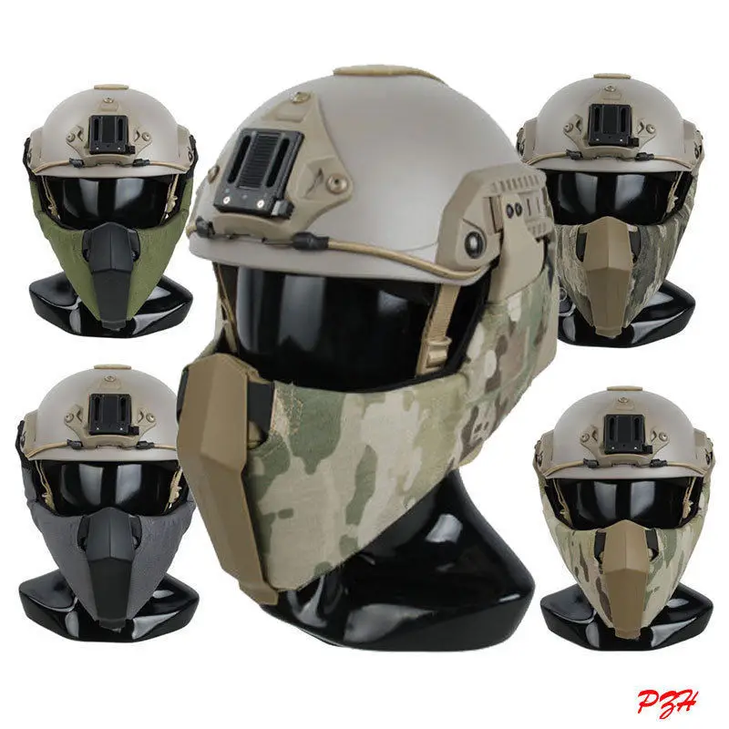 

Tactical Mandible Guide Rail Connection Half Face Mask for OC Highcut Helmet
