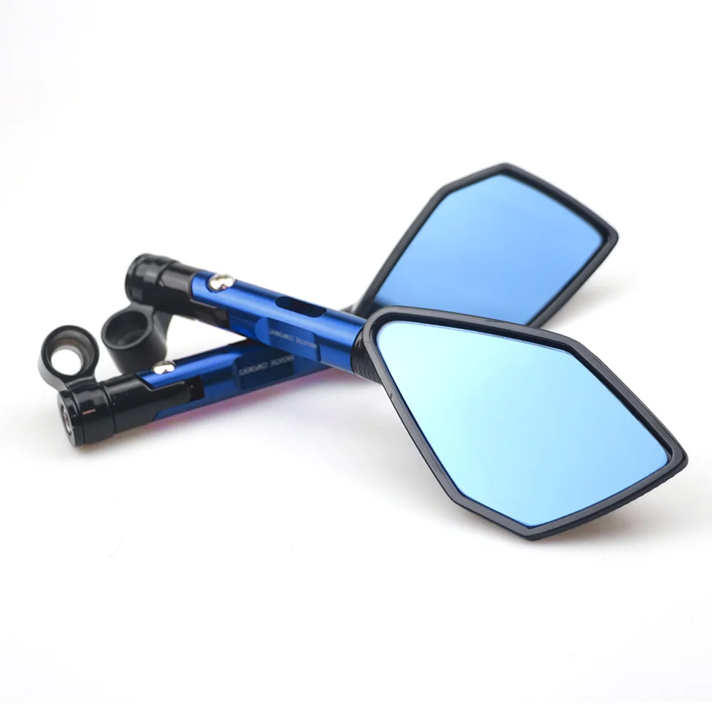 Универсальный CNC алюминиевый руль мотоцикла заднего вида зеркала синий антибликовое выпуклое зеркало для Honda Yamaha Suzuki скутер ktm