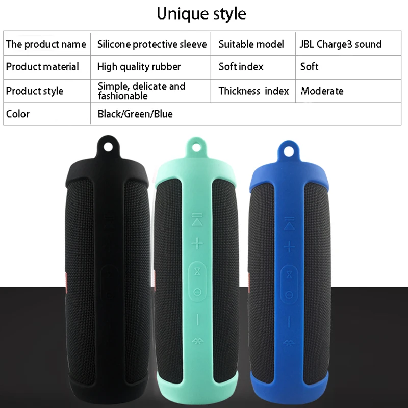 Wireless Speakers Protective Cover Portable Anti-scratch Anti-shock Silicone Cover For JBL Charge 3 Mountaineering Silicone Case