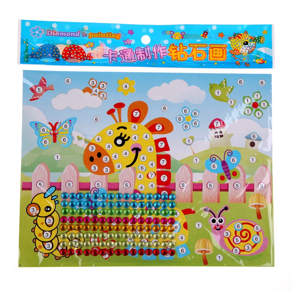 

2pcs Diamond Child Mosaic Sticker Crystal Paste Painting Toys Handmade DIY Puzzle Toys Education Toy Graffiti Stickers for Child