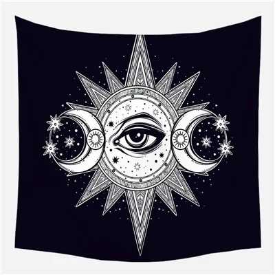 Mandala Tapestry Wall Hanging Psychedelic Celestial Indian Sun Moon Hippie Wall Tapestry Witchcraft Tapestries Carpet 180*230cm - Цвет: 03