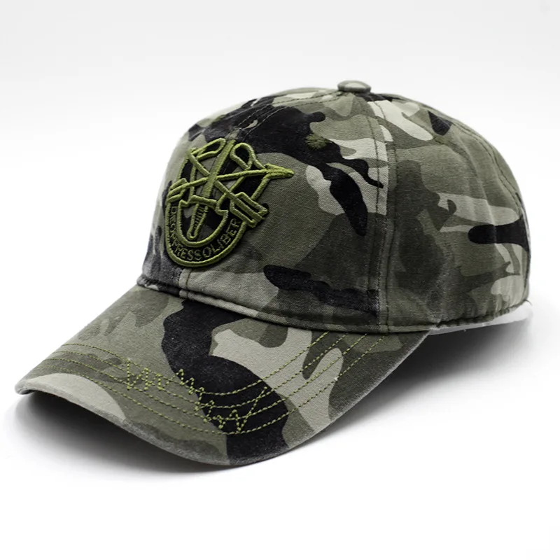 Jiangx008 Embroidery Baseball Camo Special Force Tactical Operator Hat