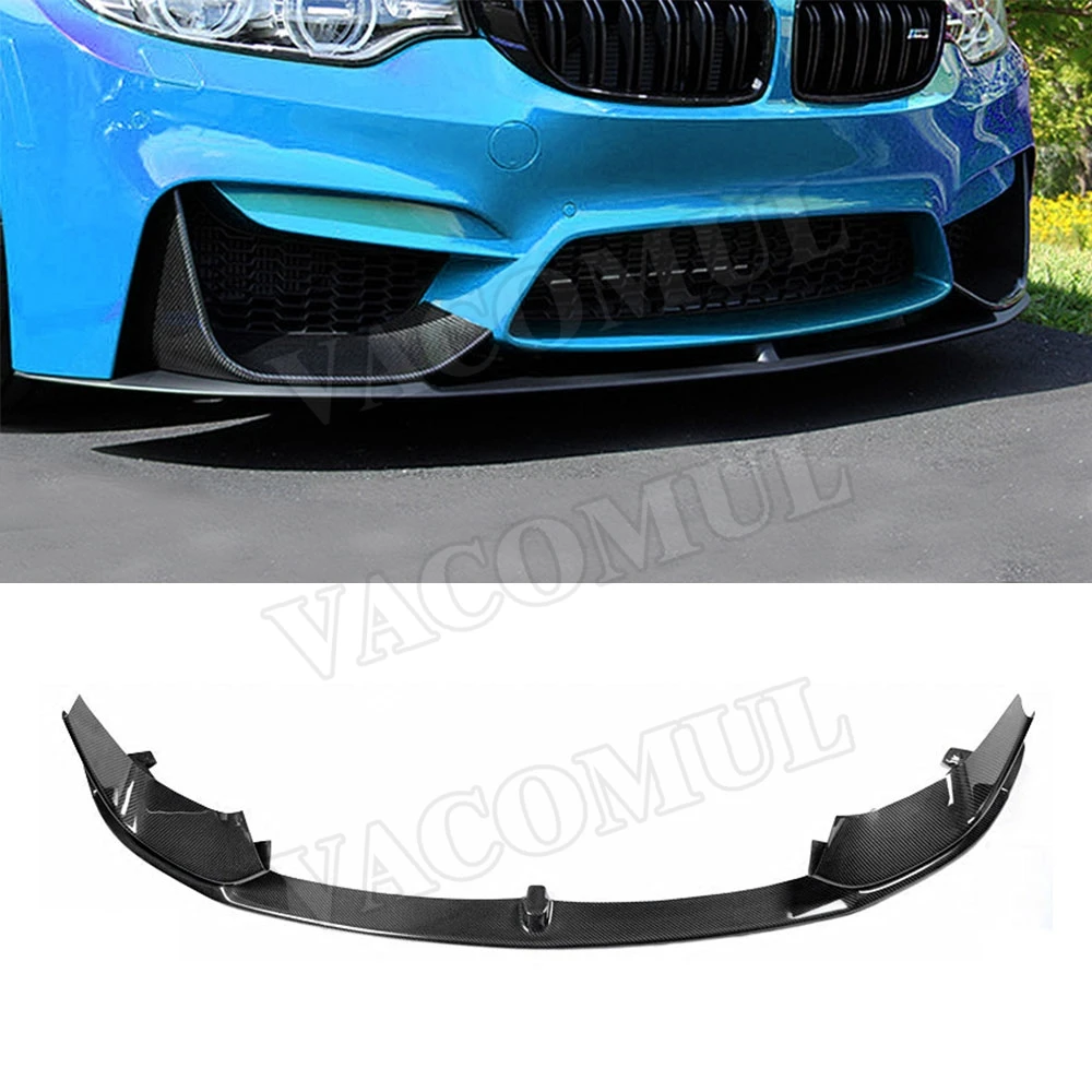 Divisores do bordo do amortecedor dianteiro da fibra de carbono para bmw série 3 f80 m3 4 séries f82 f83 m4 2014-2017 frp preto sem pintura