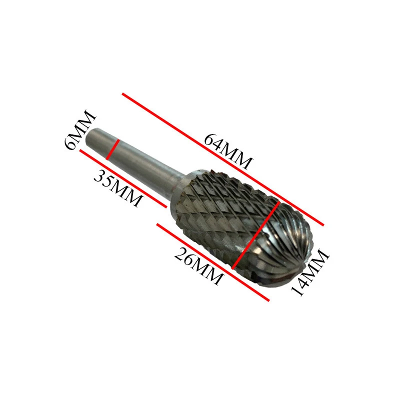 

6mm High hardness carbides tungsten steel electric Rotary grater polished steel sharp metal engraving milling cutter