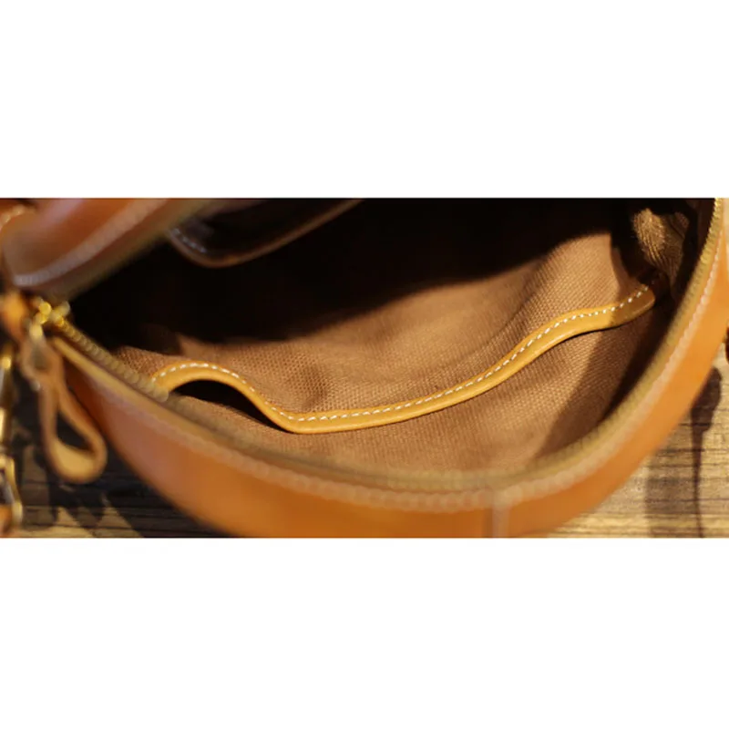 AETOO New original designer round cowhide handbags handmade leather shoulder slung  literary