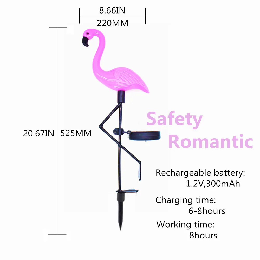 Садовый Солнечный светильник Фламинго с автоматической зарядкой на солнечных батареях Светодиодный светильник для газона водонепроницаемый наружный декоративный светильник ing