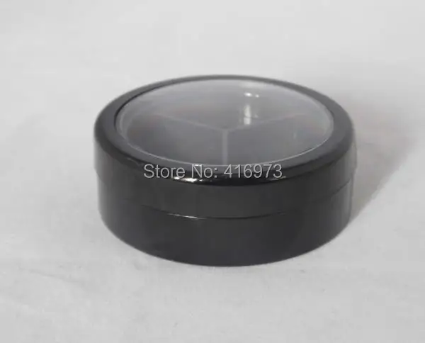 

100pcs/lot empty compact case 3 color round jar for eye shadow with clear window cosmetic packing