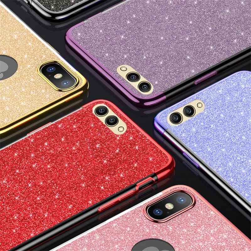 

Glitter TPU Soft Case for Huawei Honor 8X 9 10 Lite 8X Lite MAX V9 Play 8 6C Pro Case Honor note 10 Cases Cover