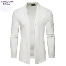 Осенний мужской длинный рукав v-образный вырез трикотажный свитер повседневный мужской кардиган Вязанное пальто Модные мужские тонкие Топы
