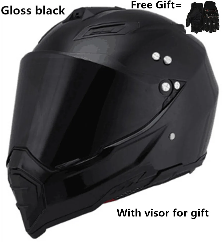 Goedkoop Mate zwarte Dual Sport Off Road moto rcycle helm Crossmotor ATV D.O.T gecertificeerd (M, Blauw) volledige gezicht casco voor moto sport