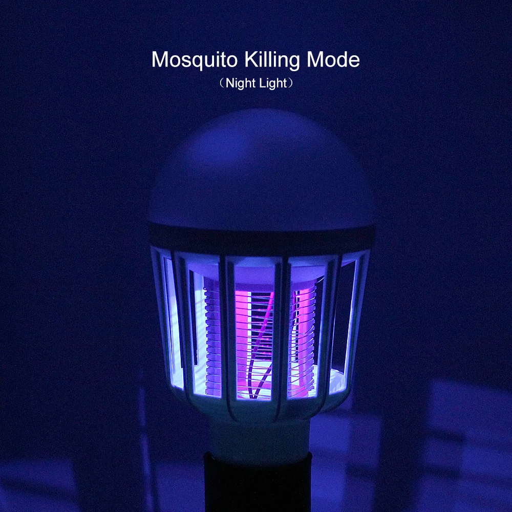 Светодиодный светильник от комаров 2 в 1 E27 220 В противомоскитная Ловушка-отпугиватель насекомых Zapper Killing Fly Bugs домашний ночной Светильник