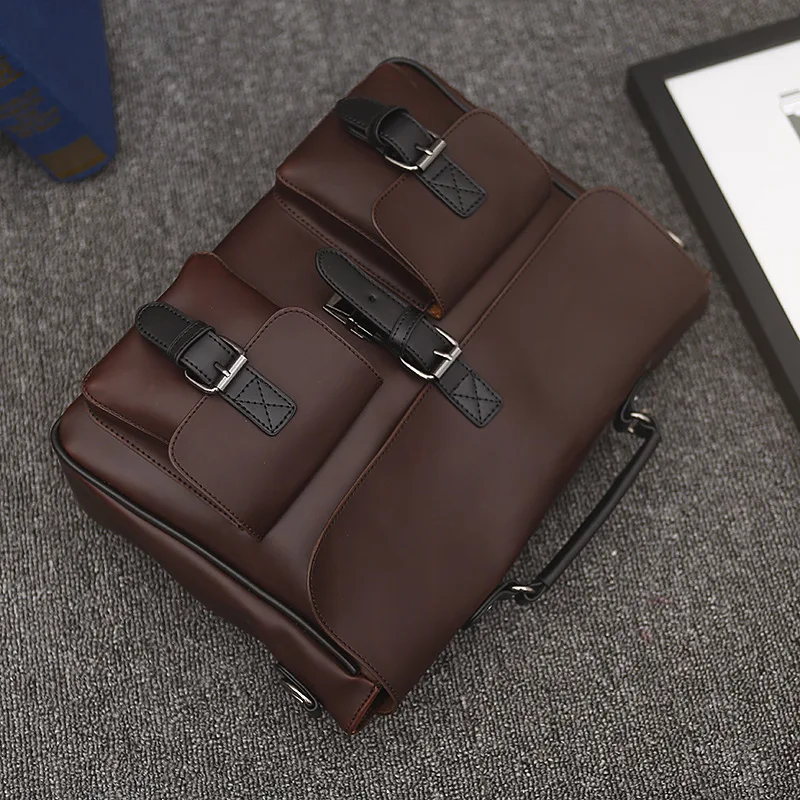 جديد خمر بو الجلود الرجال حقيبة كمبيوتر محمول حقيبة كتف حقائب عمل خمر اليدوية حقيبة الرجال Crossbody حقيبة الجملة