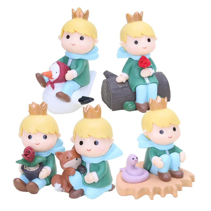 5sets/lot 7-9cm Le Petit Prince Little Prince Rose Fox Snake Action Figures toys