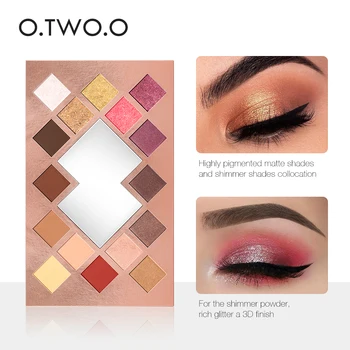 

O.TWO.O smoky eyeshadow palette 16 colors gold brown shimmer eyeshadow powder waterproof long lasting shimmer eyeshadow OT054