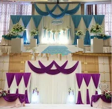 Customized 3set Purple Wedding Backdrop Curtain Backdrop T Stage Backdrop Drape Party Decoration Supplies
