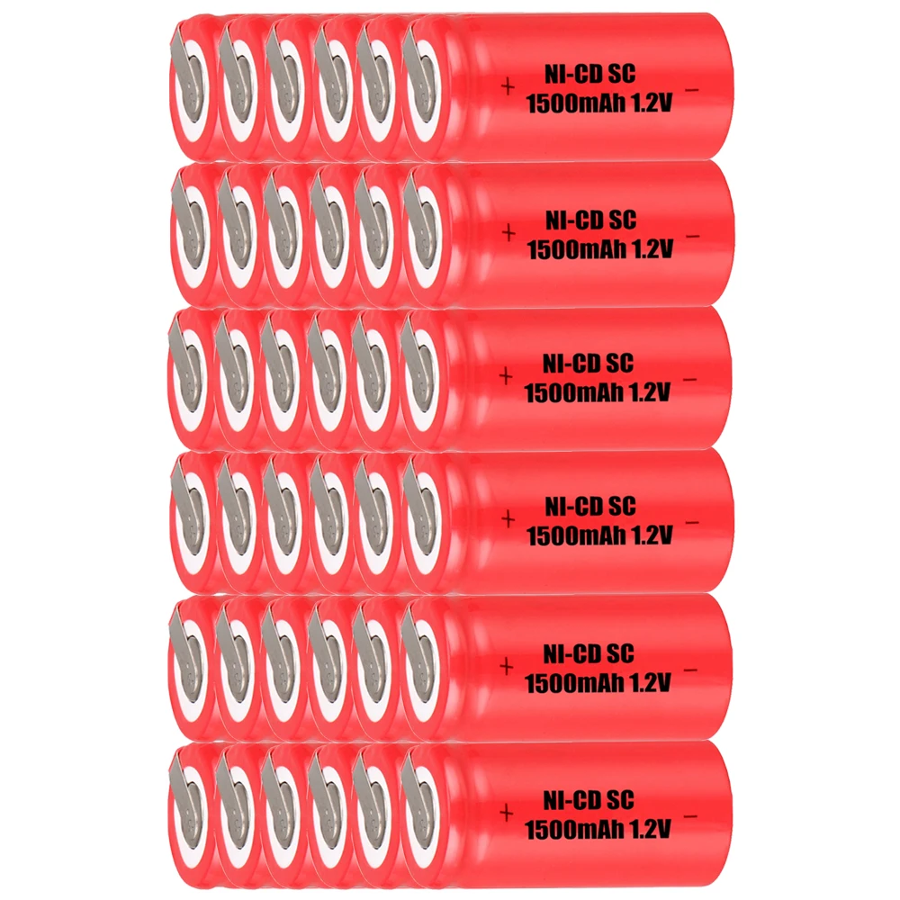 

Lowest price 36 piece SC battery 1.2v batteries rechargeable 1500mAh nicd battery for power tools akkumulator