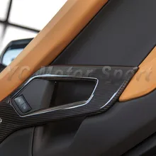 Автомобиль Интимные аксессуары Сухой углерода Волокно внутренняя дверная ручка Панель 2 шт. подходит для 2011- Aventador LP700 внутренняя дверная ручка панель