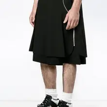 27-44! новая мужская одежда модная индивидуальность Ложные две части кюлоты плюс размер певицы костюмы