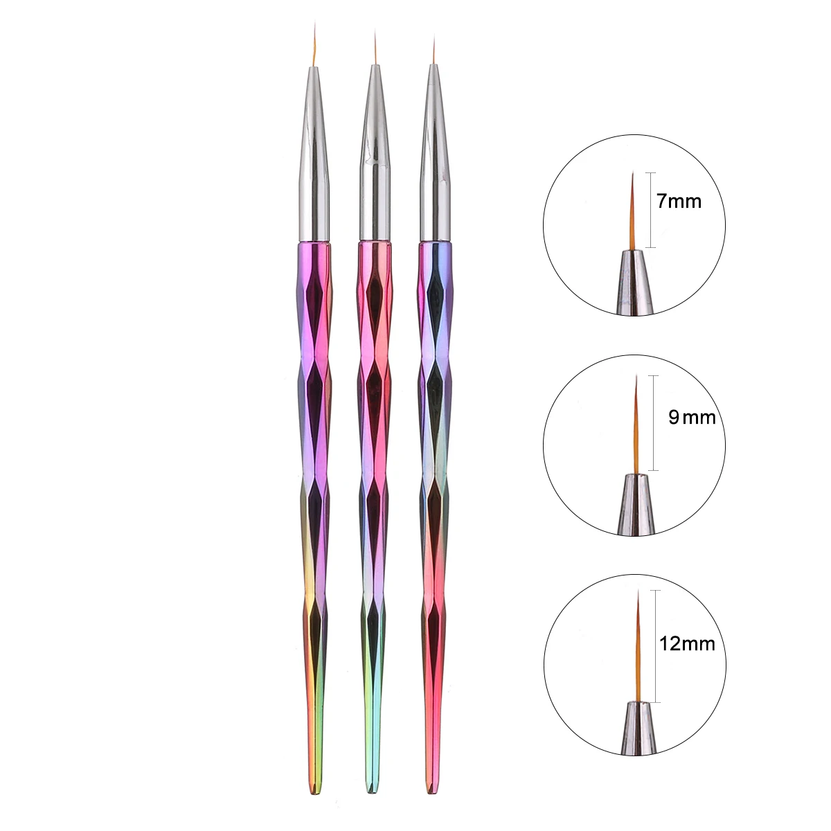 

1pc 7mm/9mm/12mm Colorful Diamond Rod Nail Pen Painting Flower Nail DIY Line Patterns Drawing Brush Tool Nail Art Accessories
