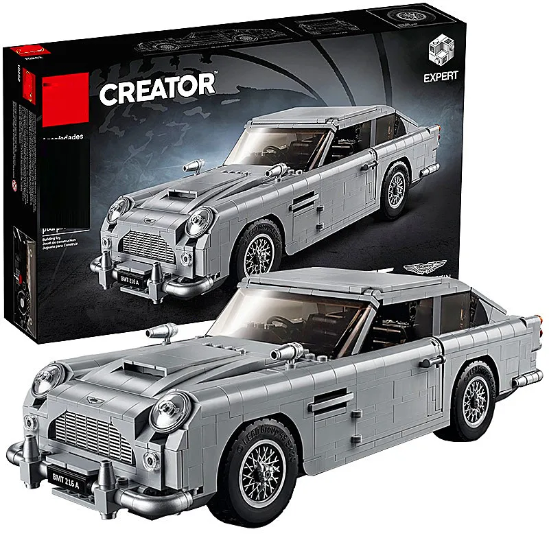 Technic Series 10262 Aston Martin DB5 Набор строительных блоков, кирпичи, Детская модель автомобиля, подарки, игрушки для детей