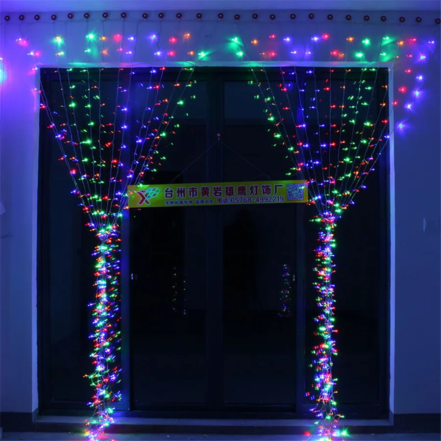 Cortina de Led Parede do Evento da Festa de Casamento do Natal Luz da Corda ao ar Luz do Sincelo Thrisdar Janela Livre Guirlanda 10x1m 10x2m 10x4m 10x5m 14 de LED luz da corda Ao Ar