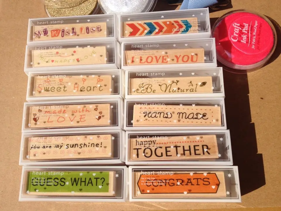 

(12 Styles Can Chose) DIY Photo Album Props Words Wooden Rubber Stamps For Handmade Scrapbook Photo Album