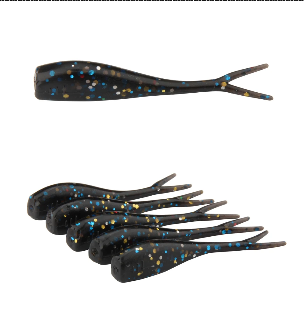 Hot Fishing Takcle 12PCS Lures Soft Bait Grub Worms Fishing Lure Artificial Lures With Split Tail Design Mimics Injured Baitfish  (9)