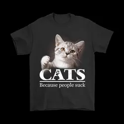 Gildan бренд кошки потому что люди сосать животных футболки 2019 Летняя мужская футболка с коротким рукавом
