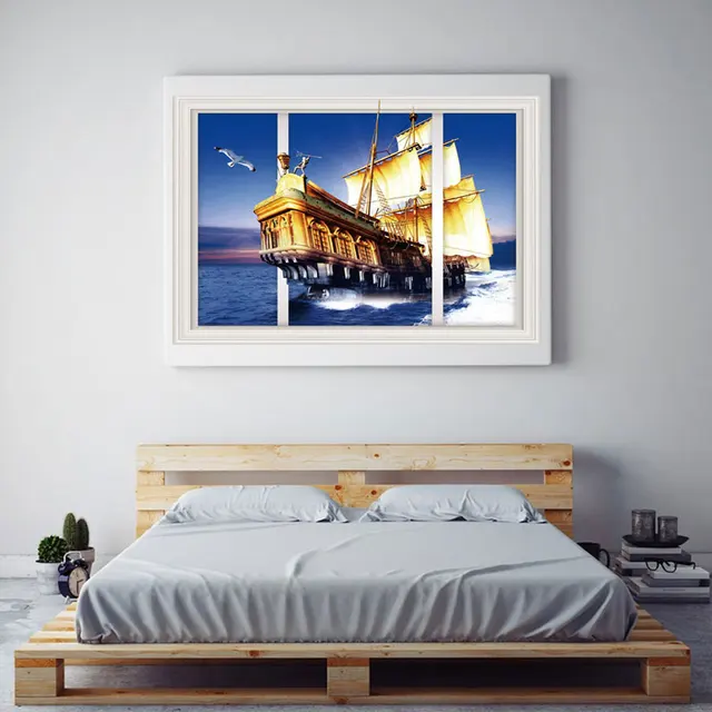 Sailing The Sea Wall Stickers Living Room Decoration Creative Sailing The Sea Wall Stickers Living Room Decoration Creative Three Dimensional Home Decor