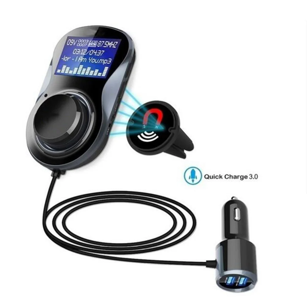 Bluetooth FM передатчик аудио автомобильный Mp3 плеер Беспроводной в-Автомобильный fm-модулятор громкой связи Bluetooth автомобильный набор, свободные руки, с ЖК-дисплей Дисплей