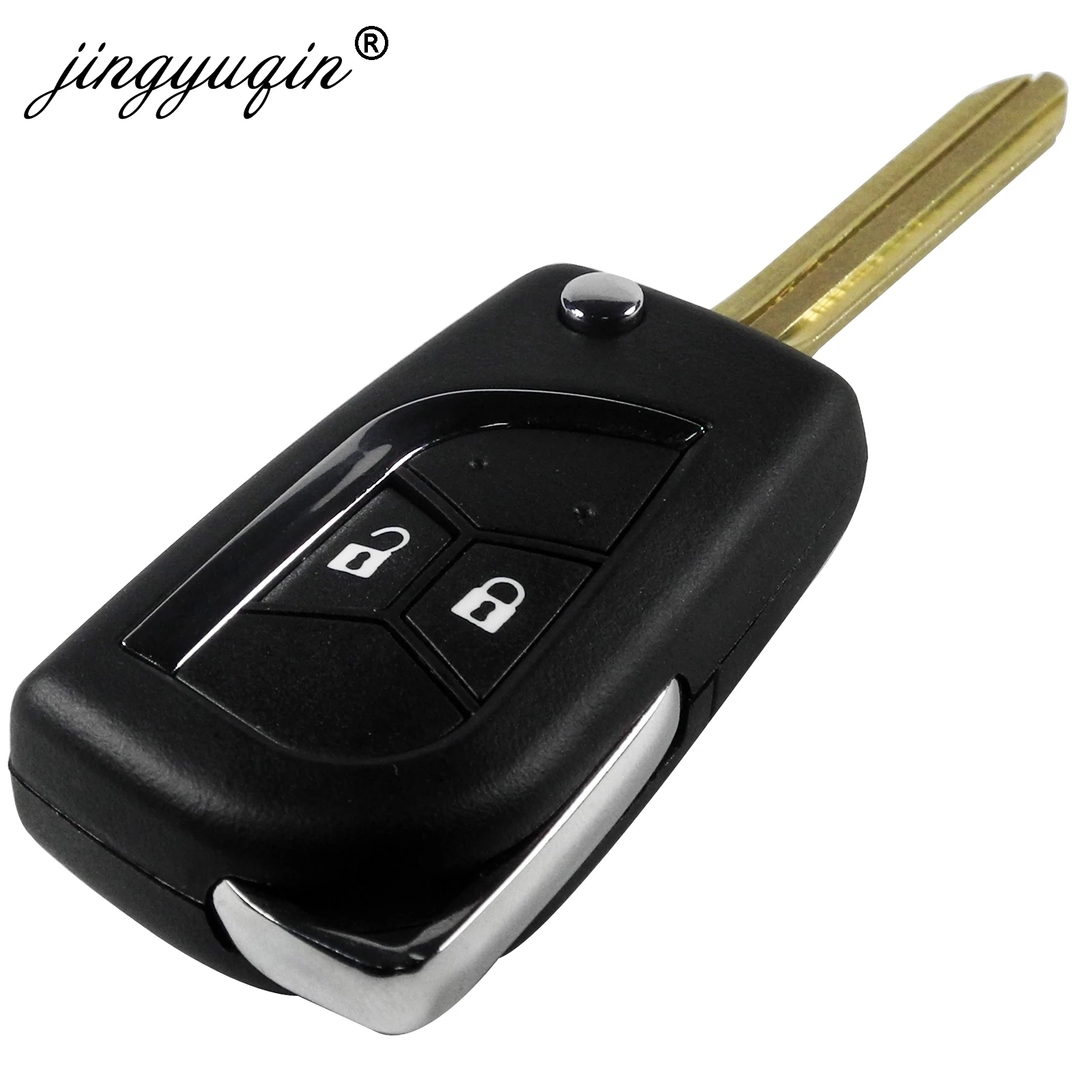 Jingyuqin 2/3 кнопки модифицированный Флип складной чехол для ключей для Toyota Camry Corolla Prado пустой брелок Замена