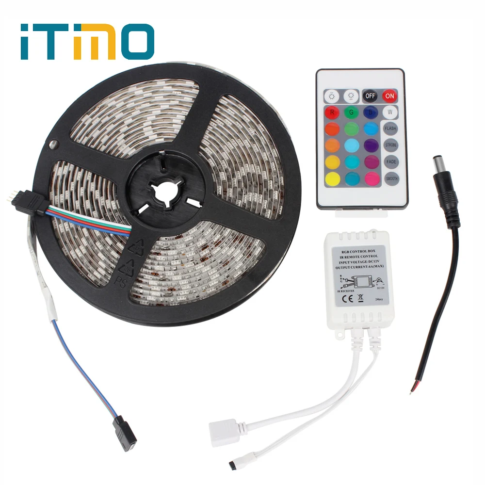 

Waterproof 24 Keys IR Remote Controller 5M 300LED Home Decoration Lamp Light Bar LED Lighting Flexible Light RGB LED Strip