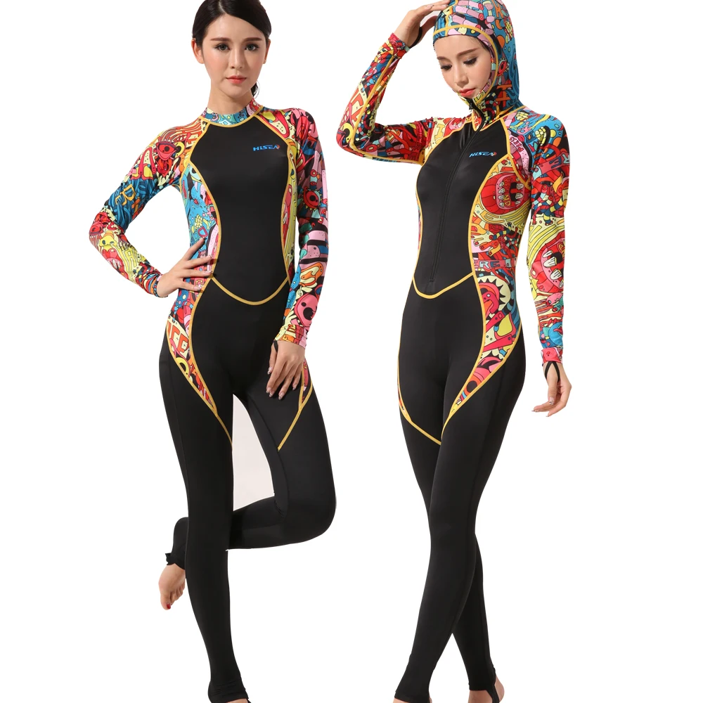 Hisea womenS lycra jumpsuit wetsuit dive skin body wetskin surf ...