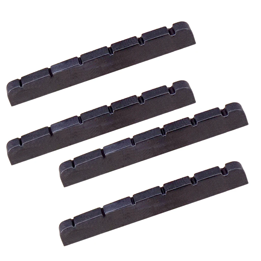 4 Pieces 6 String Electric Guitar Nut Slotted for Stratocaster Strat Telecaster Tele Guitar Replacement 