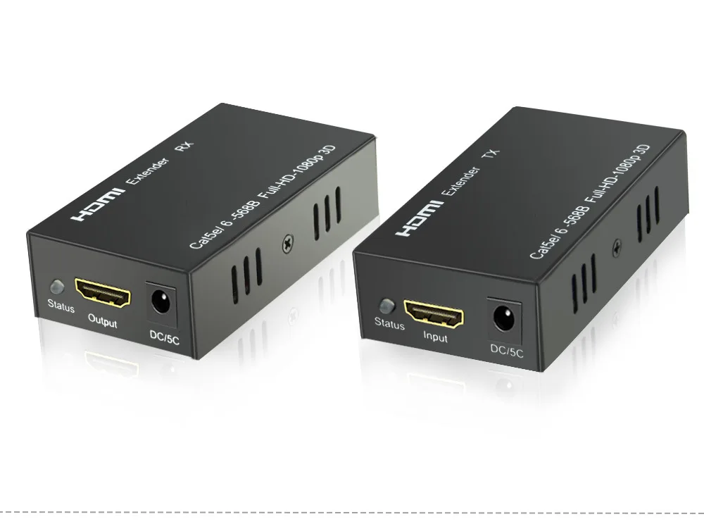Online 50m HD 1080P HD HDMI Extender RJ45 1x1 divisor HDMI emisor y receptor de cable HDMI con Cat6 RJ45 cable ethernet para PC TV HD60A