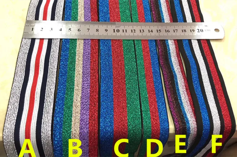 2.5cm/4cm shining rainbow color woven elastic ribbon band YG0824A | Дом и сад