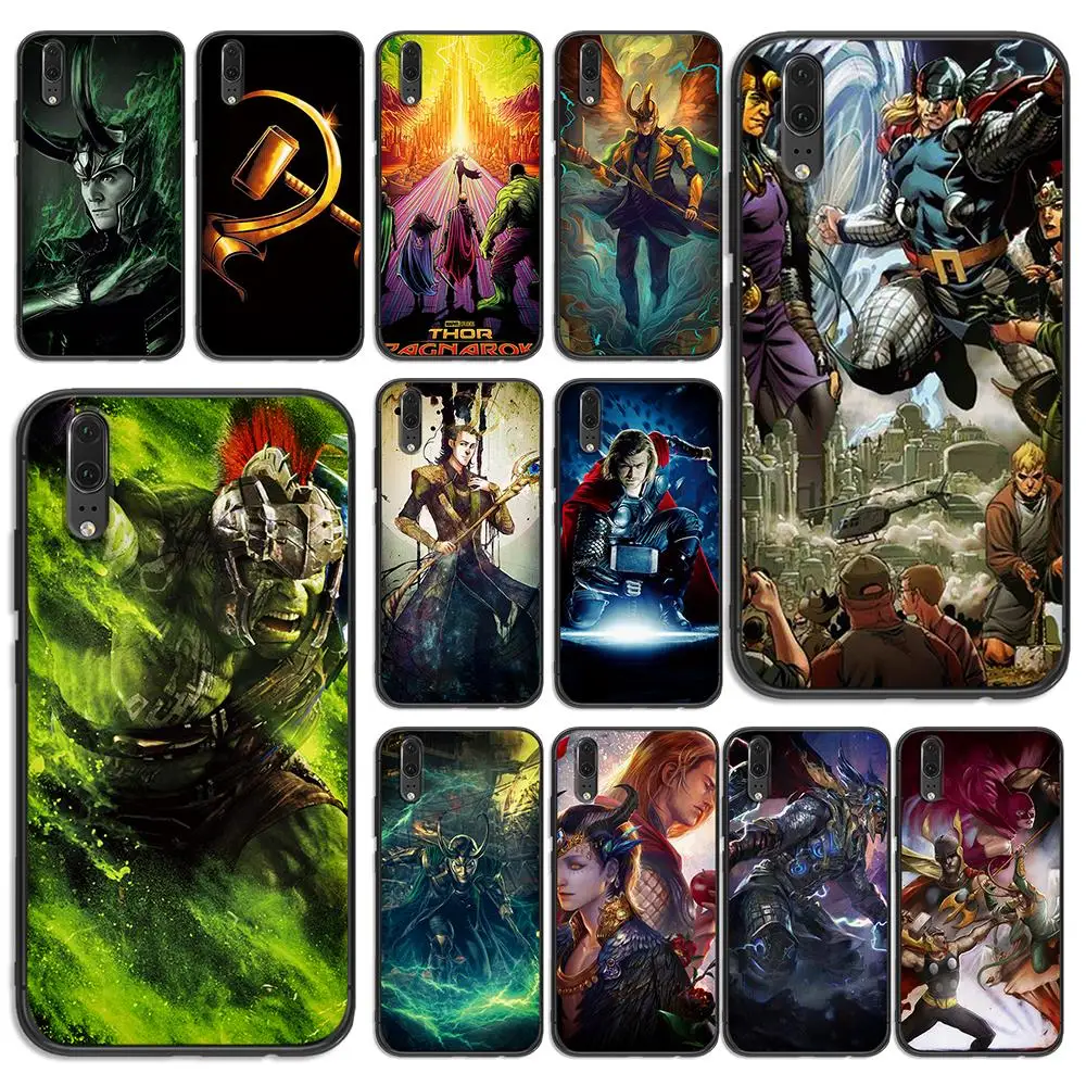 

Loki Thor For huawei Y6 Y7 Y9 Prime Phone Cover Nova 2i 3 4 3i Lite Mate 10 20 Pro Lite Black silicone Cases