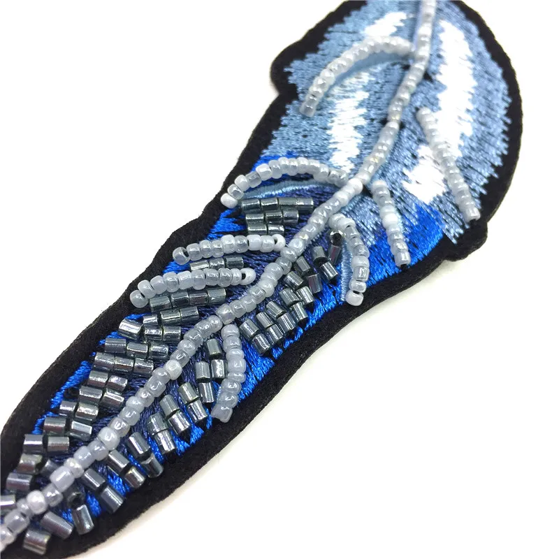 3 шт. Утюг-на Вышивка нашивка-лист бисером накладные ногти для одежды DIY аксессуары AC1335