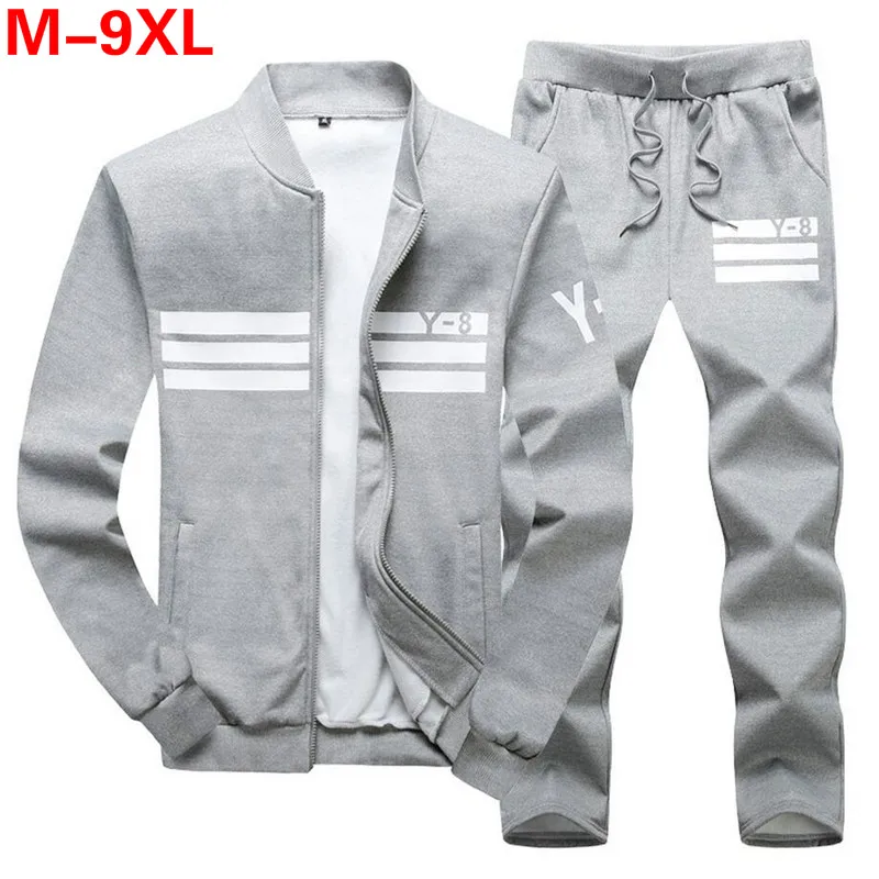 Plus Size 9XL 8XL Men's Sporting Suit Male Tracksuit Men Spring Autumn Casual Sportswear Big Size 2PC Jacket+Pants Clothing Sets Plus Size 9XL 8XL Men's Sporting Suit Male Tracksuit Men Spring Autumn Casual Sportswear Big Size 2PC Jacket+Pants Clothing Sets