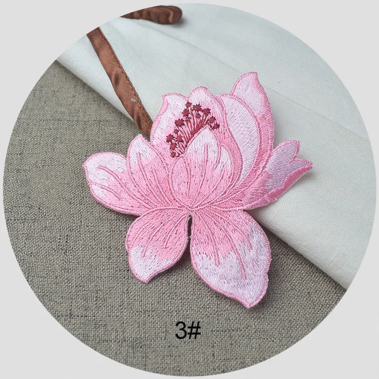 1piece ethnic style lotus embroidery patches for clothing iron on 1piece ethnic style lotus embroidery patches for clothing iron on