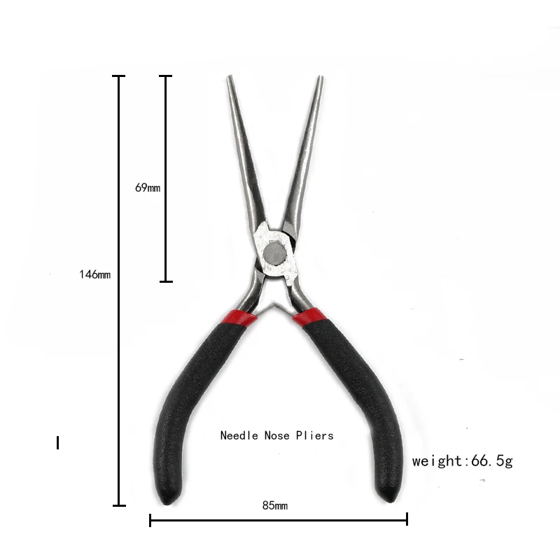 JHNBY, Ювелирные плоскогубцы, набор инструментов, 4,5 дюйма, Мини Длинные иглы, круглый нос, кусачки для резки проволоки, плоскогубцы для изготовления украшений вручную, аксессуары DIY - Цвет: Needle mouth pliers