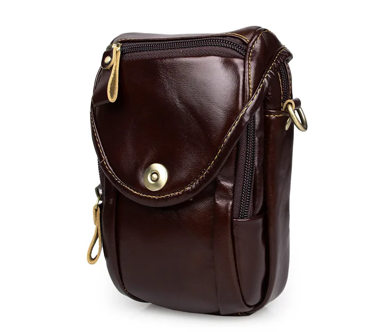 Fashion First layer Geunine Leather Men Waist Bag Fanny Pack For Mobile Phone Coin Purse Cowhide