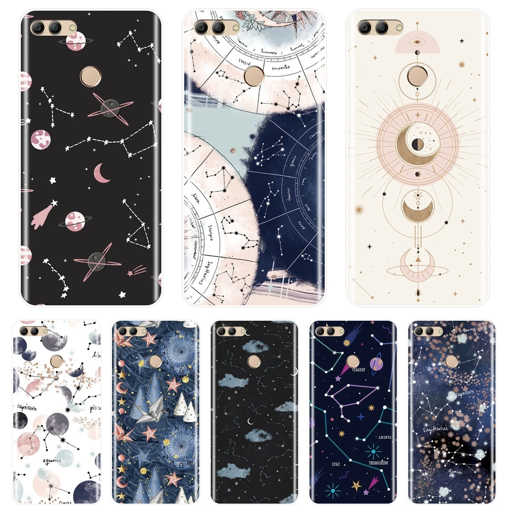 ТПУ силиконовый чехол для телефона huawei Y3 Y5 Y6 II Y7 2017 Pro Art Star Space мягкая задняя крышка
